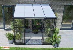 Halls Serre De Jardin Adossée En Verre Trempé Qube Lean-to 68 – 4,7 M² -Garanta Jardin Magasin toit polycarbonate serre jardin murale qube