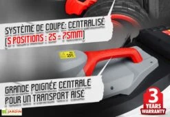 Tondeuse à Gazon Électrique 1800 W – 40 Cm Bac Récolteur 40 L -Garanta Jardin Magasin tondeuse electrique 1800w elem garden tde1840p hauteur coupe reglable