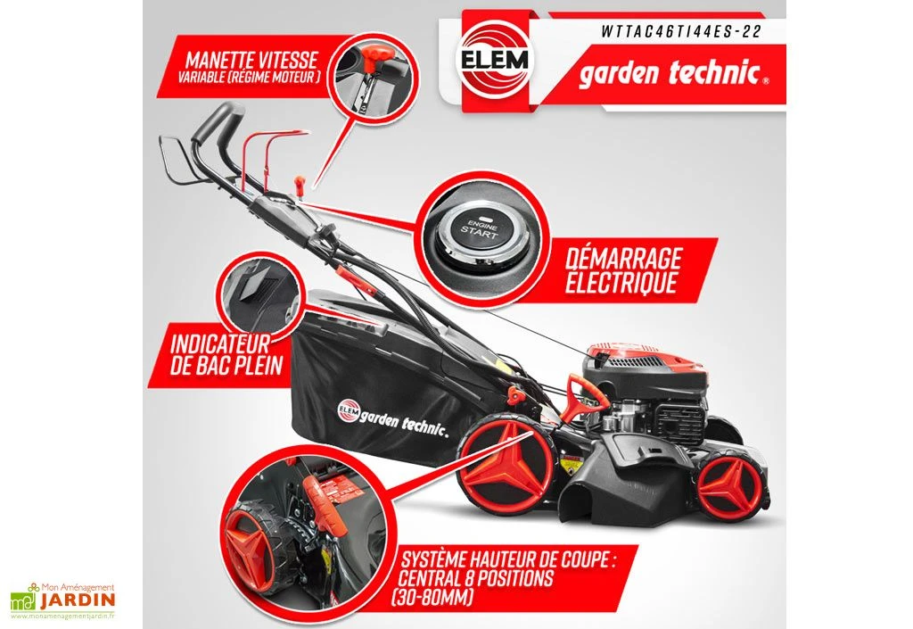 Tondeuse à Gazon Thermique Autotractée 144,3 CC – 46 Cm 7 Tondeuse à Gazon Thermique Autotractée 144,3 CC – 46 Cm – Image 5