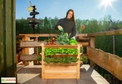 Tour De Culture Verticale En Bois De Mélèze 90 X 73 Cm -Garanta Jardin Magasin tour culture verticale bois 90x73cm