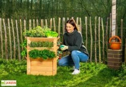 Tour De Culture Verticale En Bois De Mélèze 65 X 73 Cm -Garanta Jardin Magasin tour culture verticale meleze