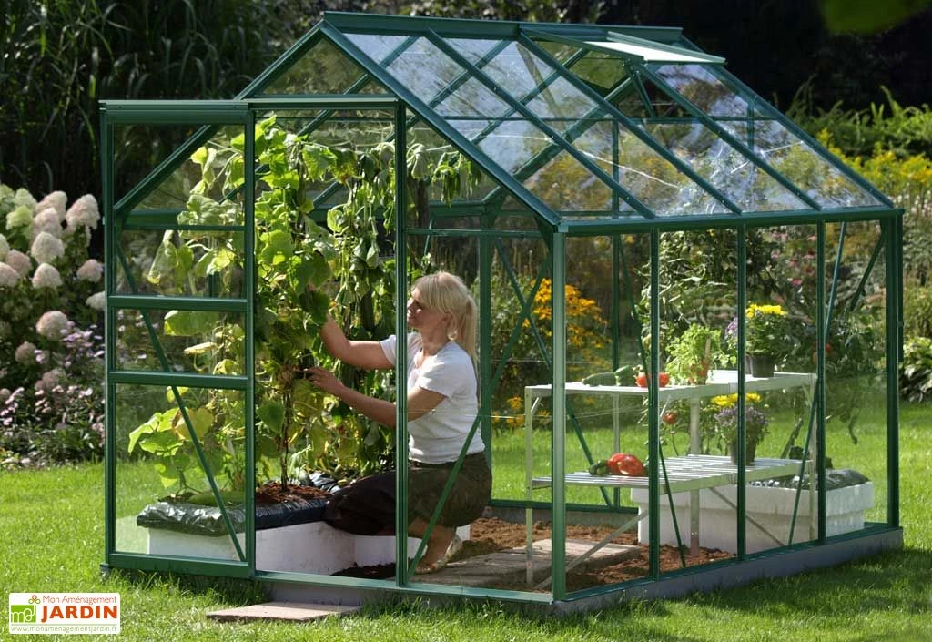 Serre De Jardin En Verre Trempé Lams 4,9 M² - Allium Vert 3 Serre De Jardin En Verre Trempé Lams 4,9 M² - Allium Vert