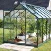 Serre De Jardin En Verre Trempé Lams 7,3 M² - Allium Vert -Garanta Jardin Magasin venus 7500 alu vert