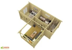 Bungalow De Jardin En Bois D’épicéa Brut Karl – 51,48 M² 8 Bungalow De Jardin En Bois D’épicéa Brut Karl – 51,48 M² -Garanta Jardin Magasin vue interieur bungalow jardin bois karl